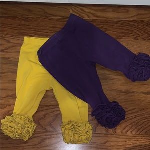 Set of ruffle capri leggings size 2